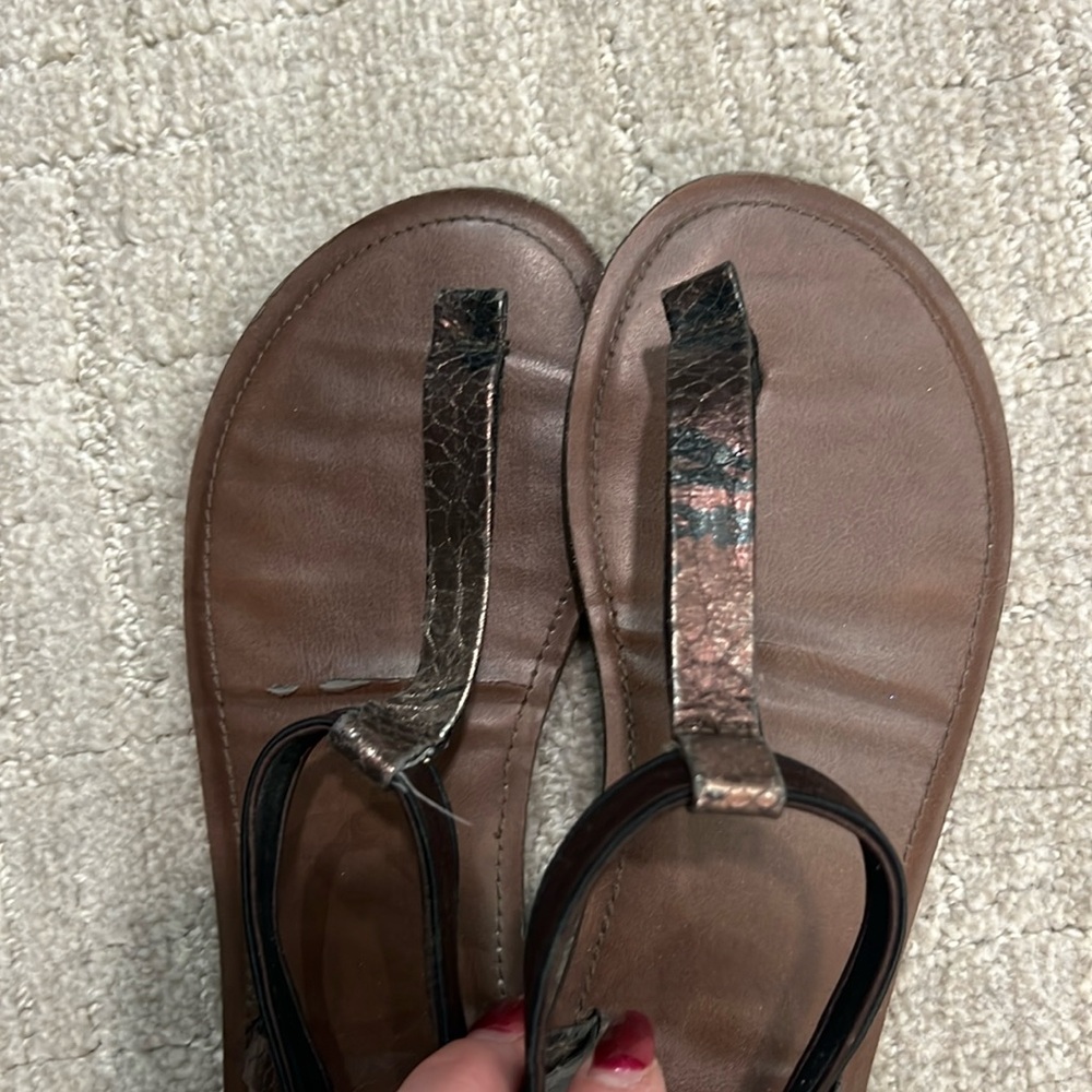 Brown vans slip flops